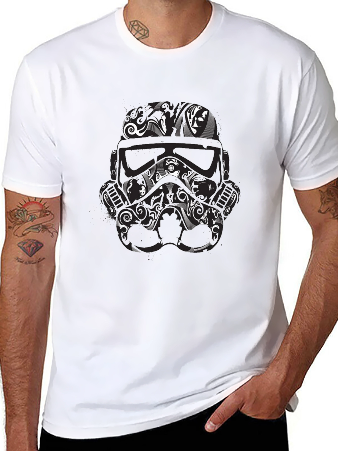 Stormtrooper Helmet Graphic Tee - Black