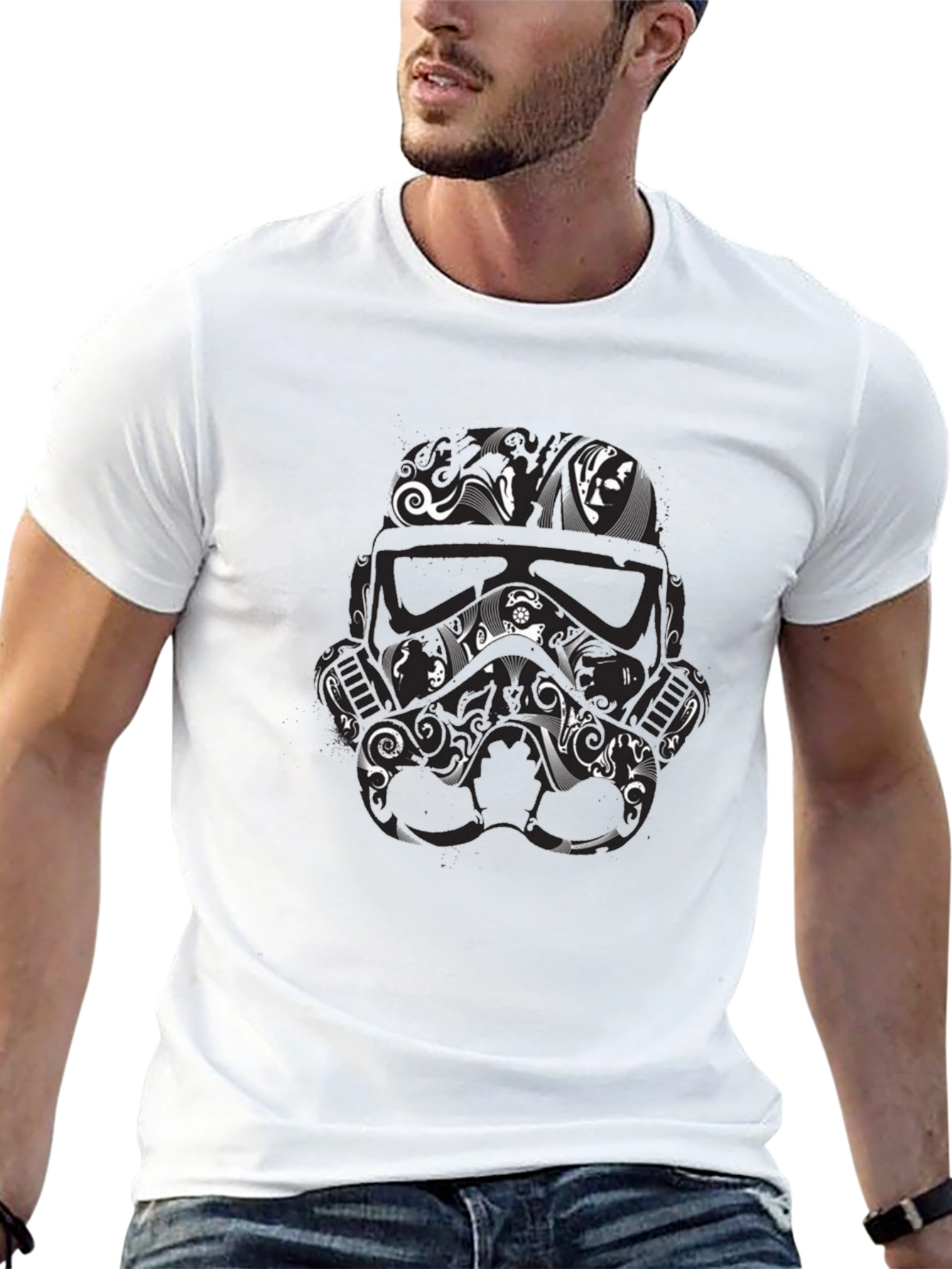 Stormtrooper Helmet Graphic Tee - Black