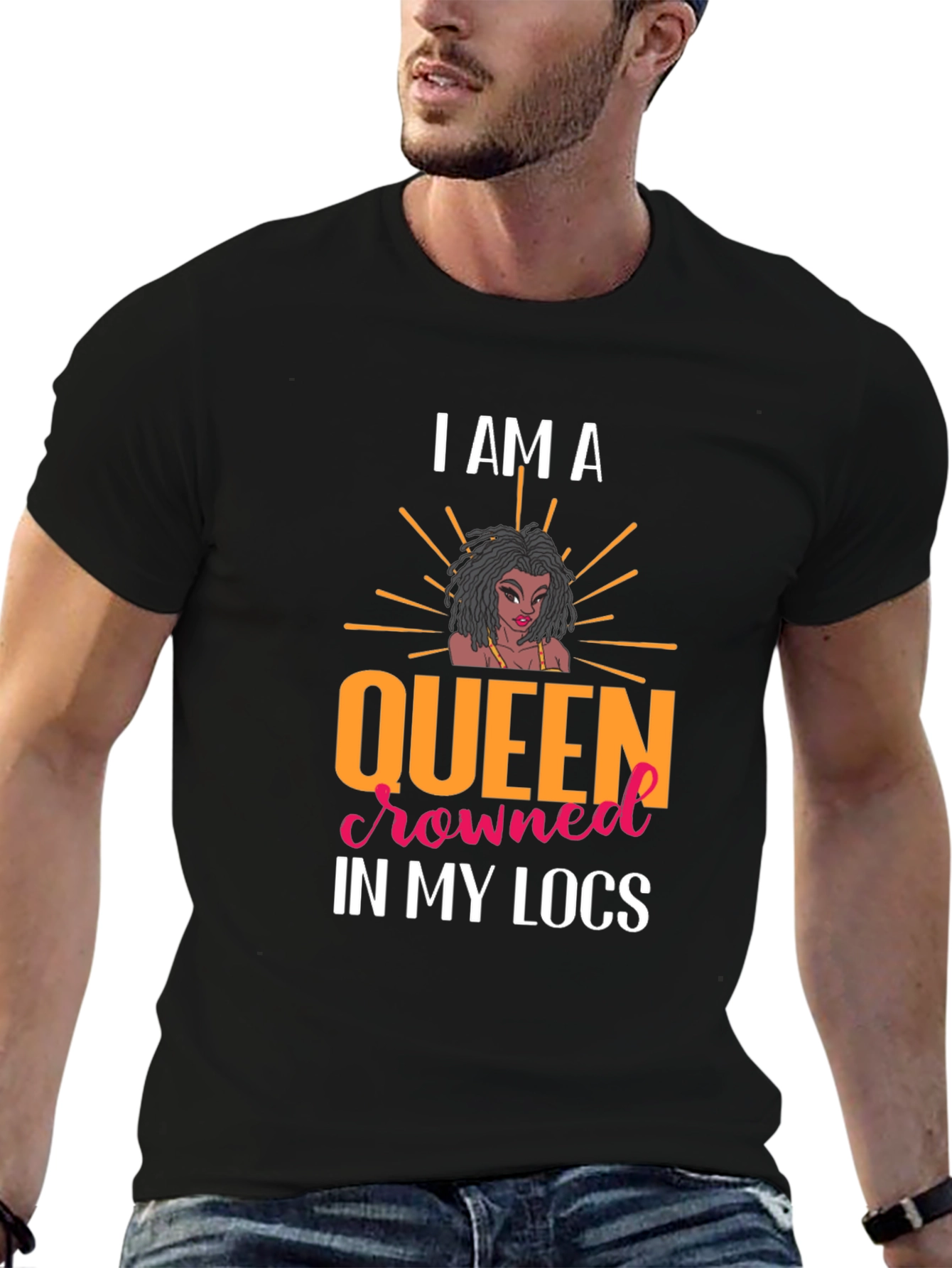 Queen in My Locs Black T-Shirt