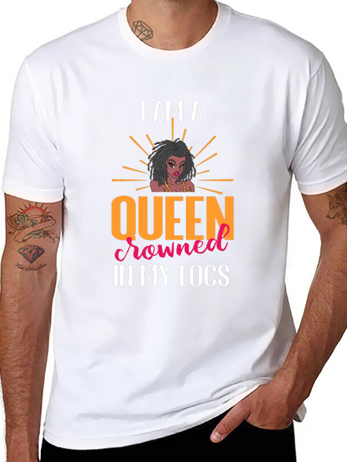 Queen in My Locs Black T-Shirt