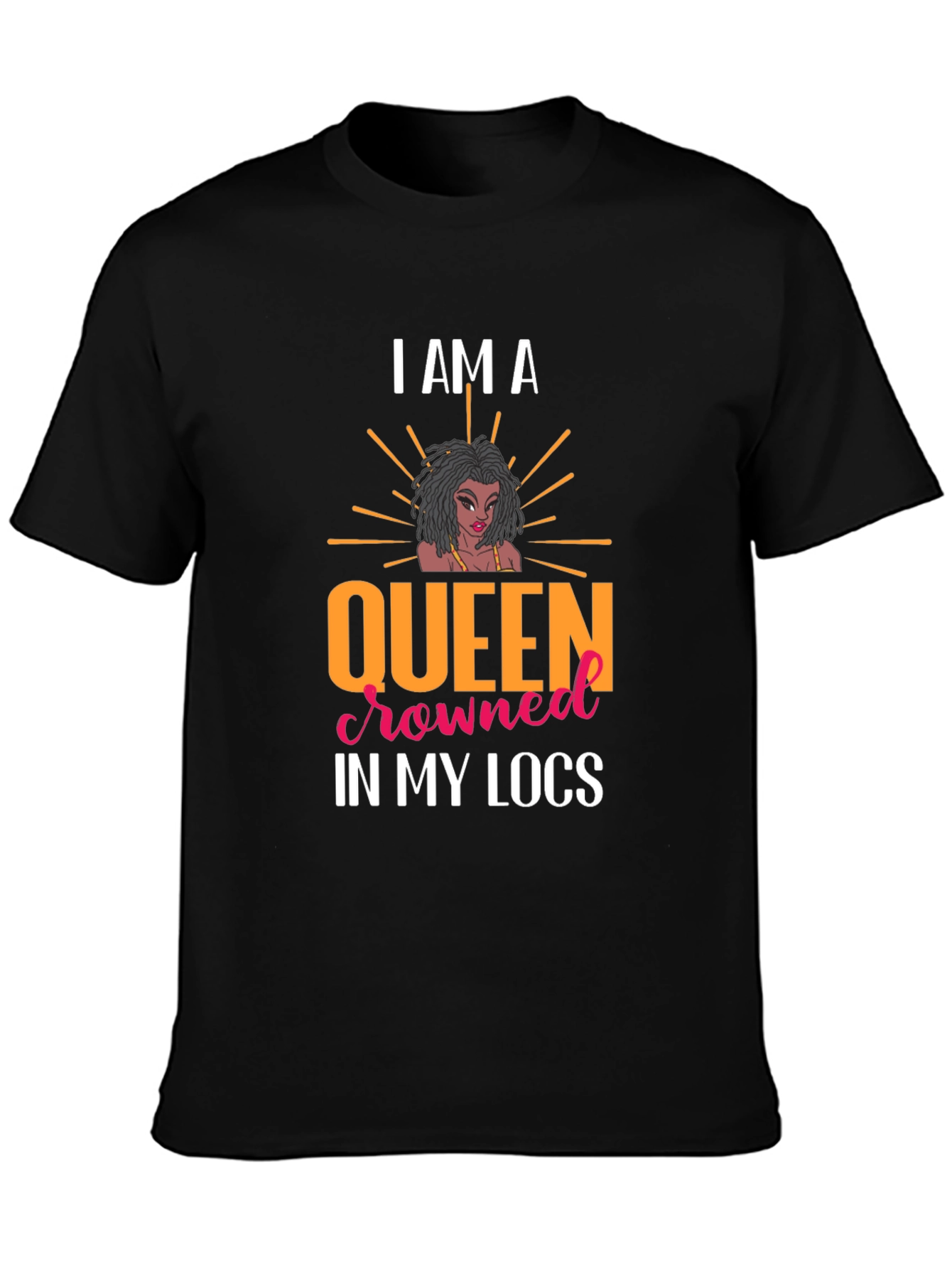 Queen in My Locs Black T-Shirt