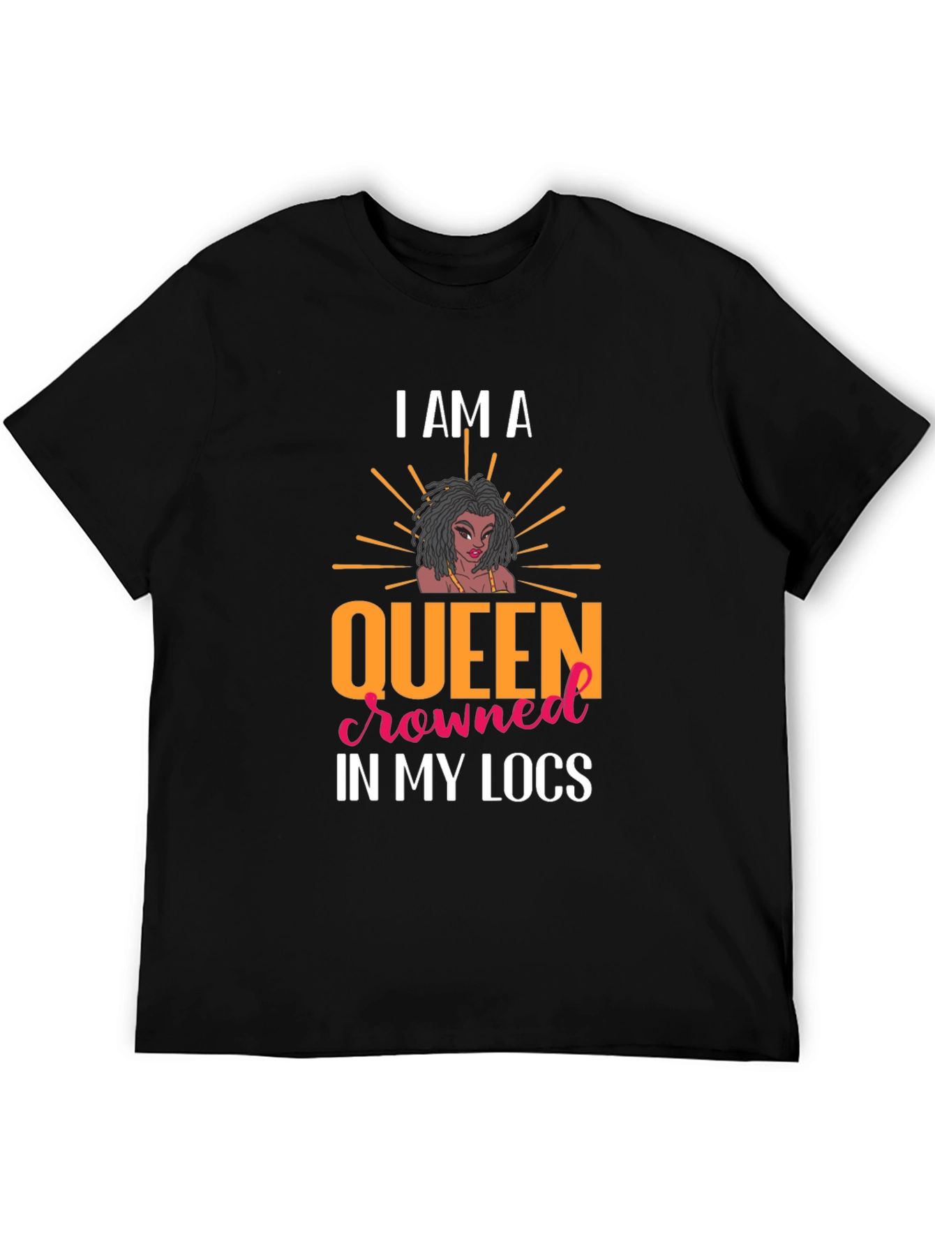 Queen in My Locs Black T-Shirt