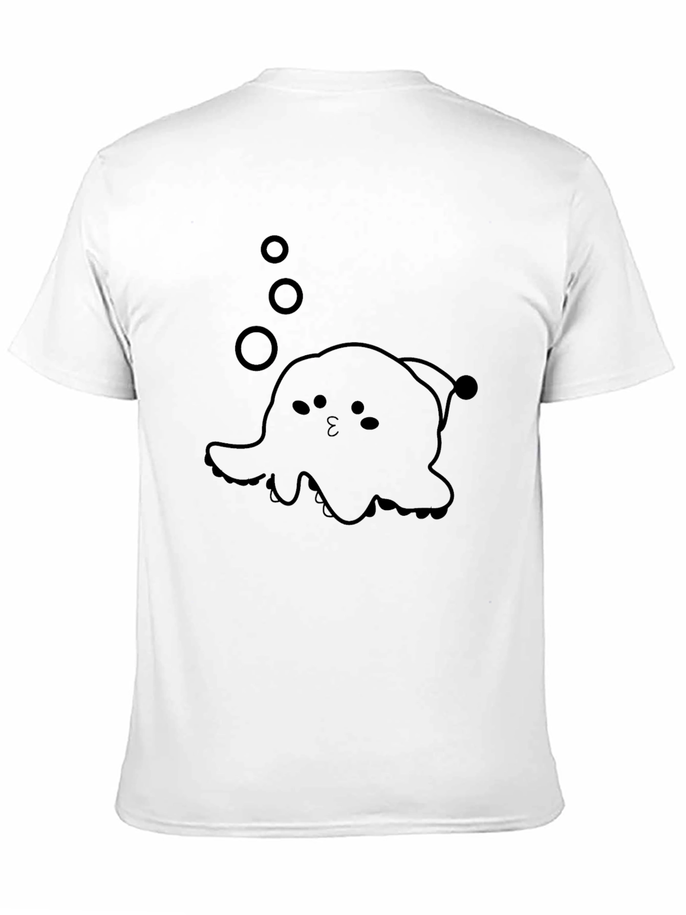 Cute Octopus Graphic Tee - Black Cotton Blend