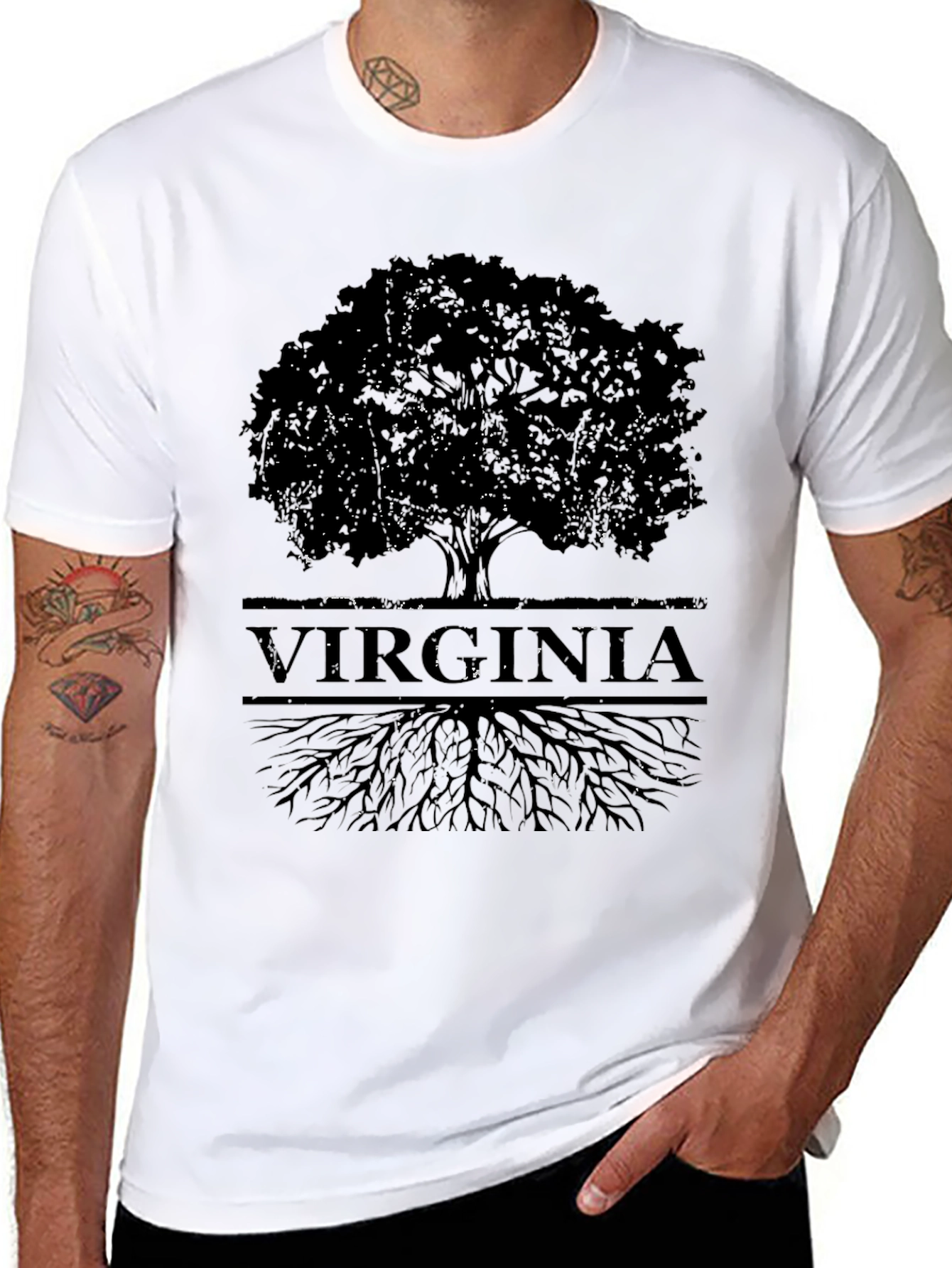 Virginia Roots Tree Graphic Tee - Black