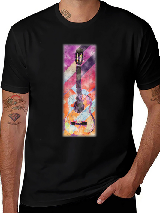 Abstract Guitar Graphic T-Shirt - Unique Music Lover Tee