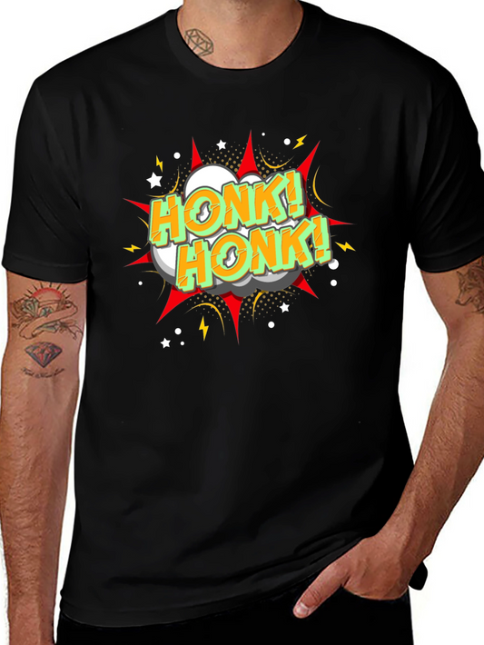 Honk! Honk! Graphic Print Black T-Shirt