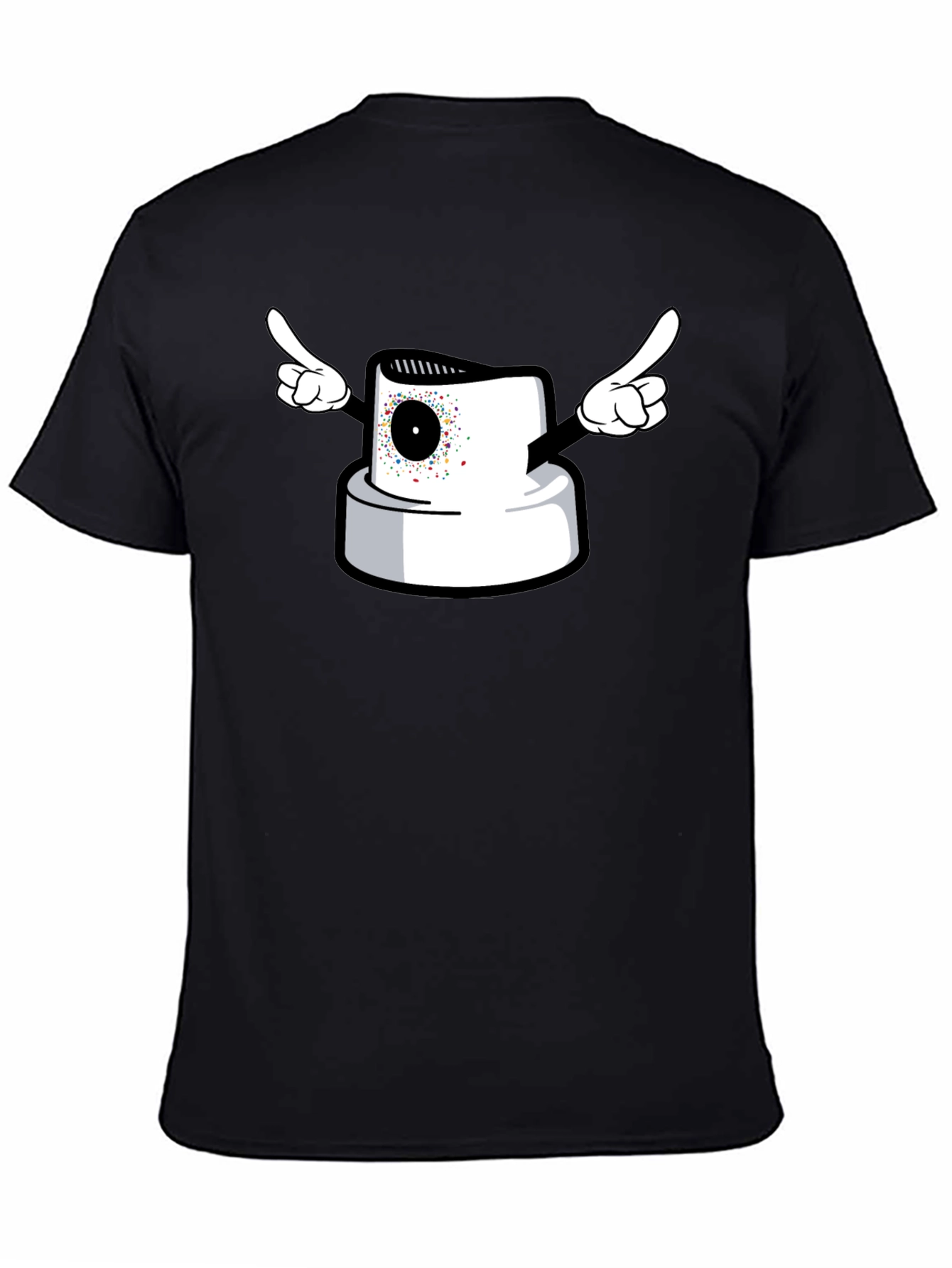 Spray Paint Cap Cartoon Graphic T-Shirt