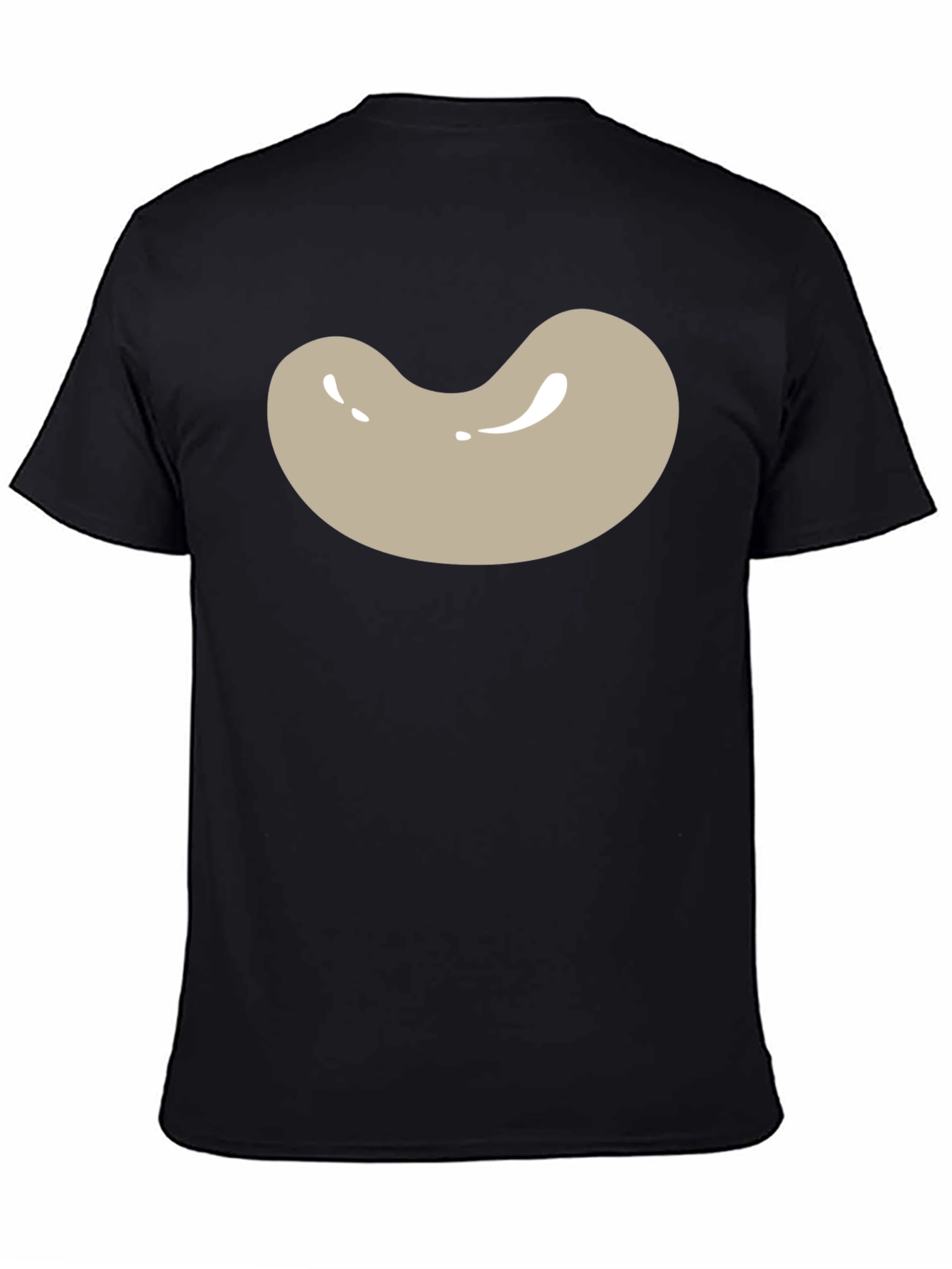 Bean Graphic Tee - Black Cotton Blend Casual T-Shirt
