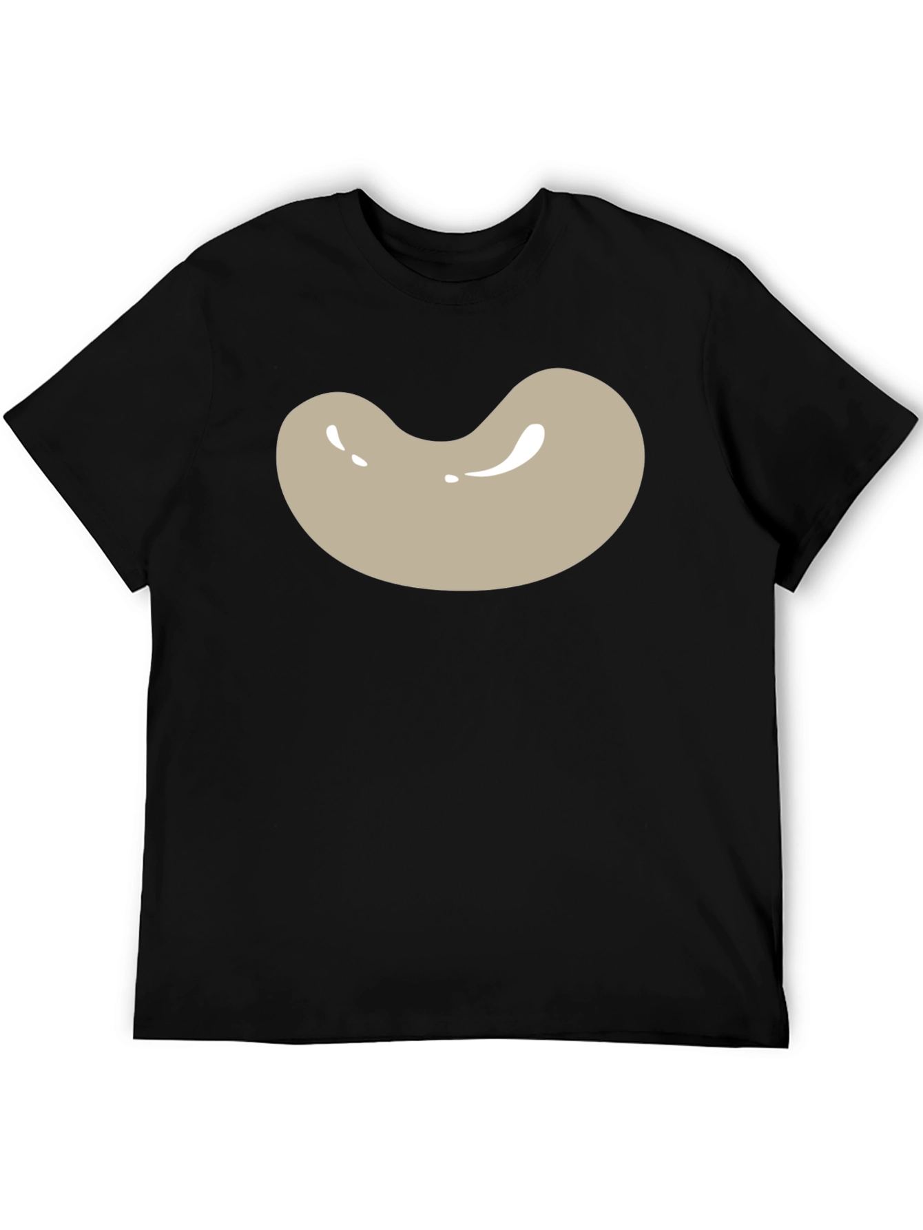 Bean Graphic Tee - Black Cotton Blend Casual T-Shirt