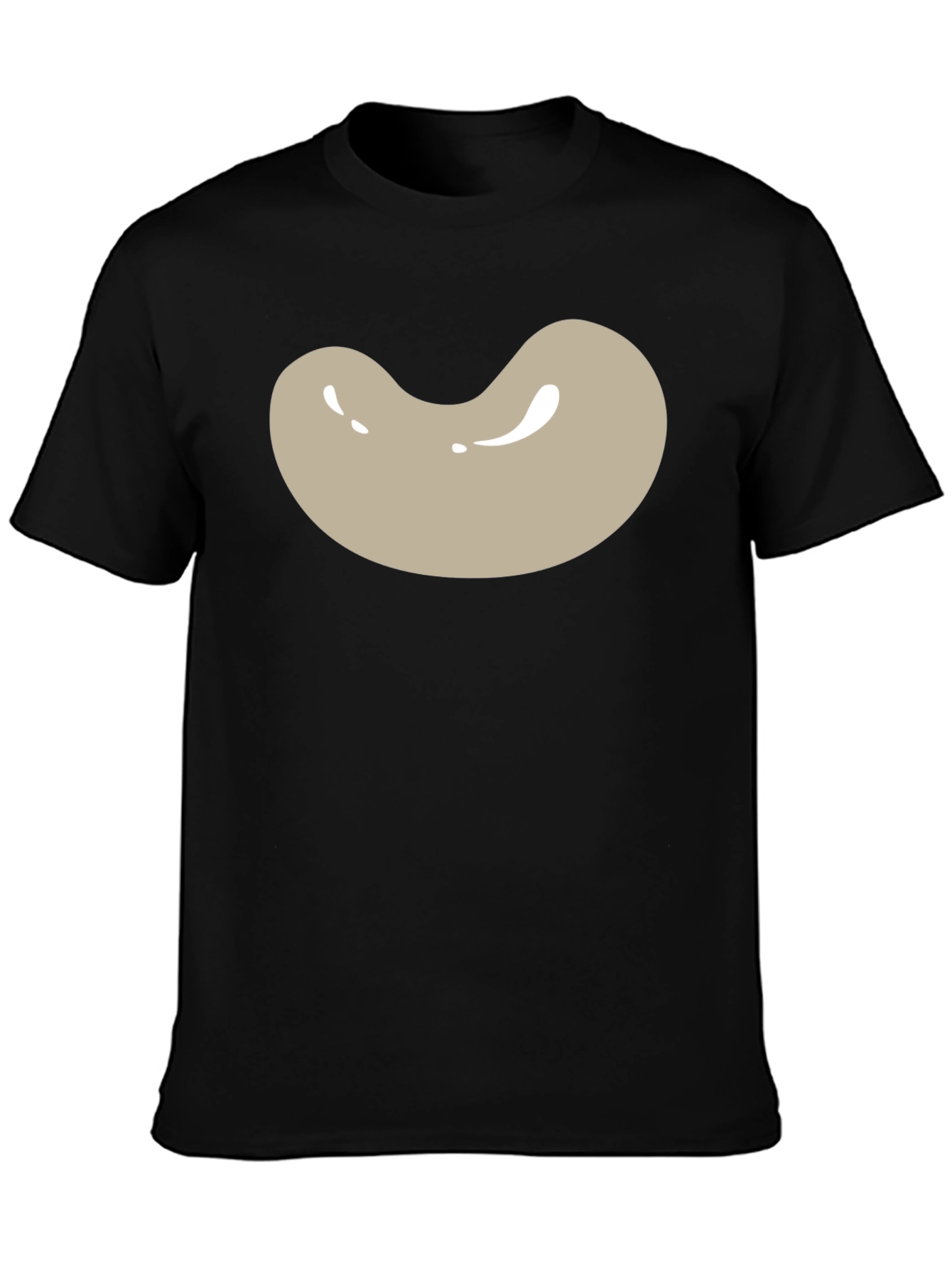 Bean Graphic Tee - Black Cotton Blend Casual T-Shirt