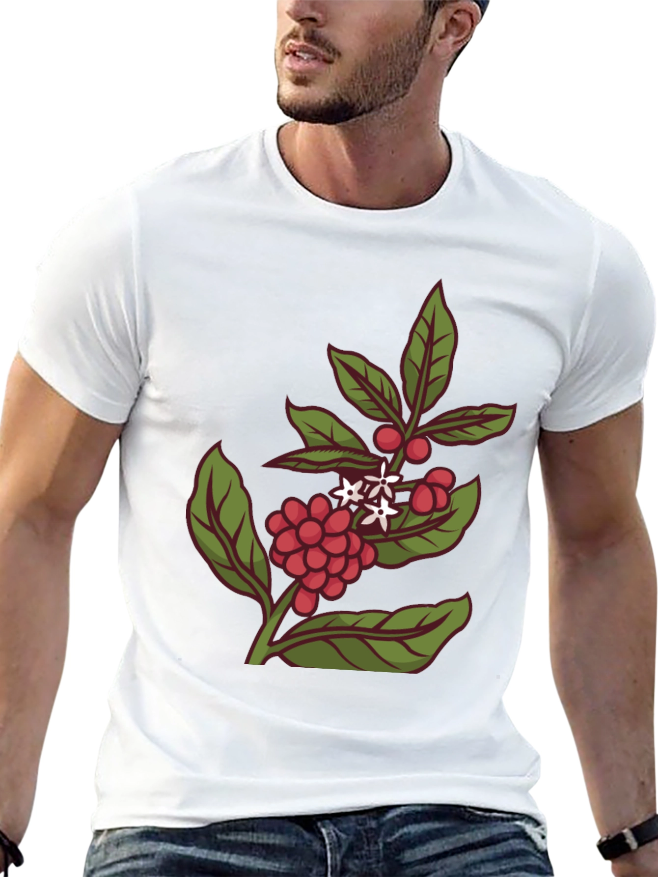 Coffee Plant Graphic Tee - Stylish Black T-Shirt