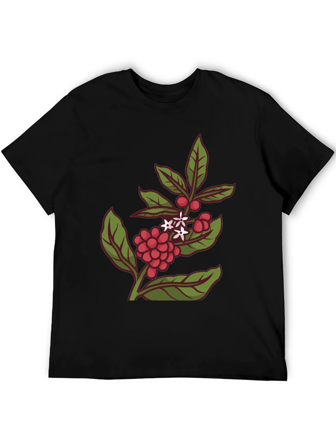Coffee Plant Graphic Tee - Stylish Black T-Shirt