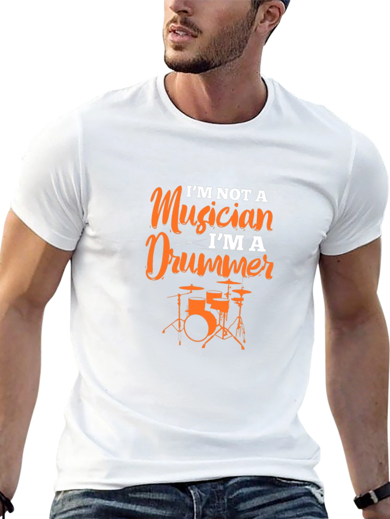 Im Not A Musician Im A Drummer Black T-Shirt