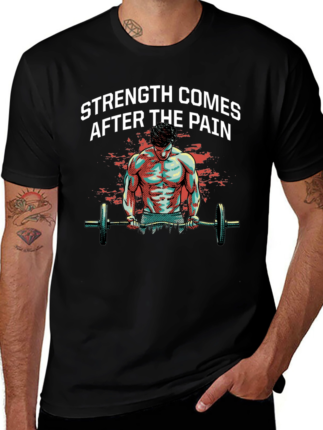 Strength After Pain Graphic T-Shirt - Bodybuilding Gym Wear