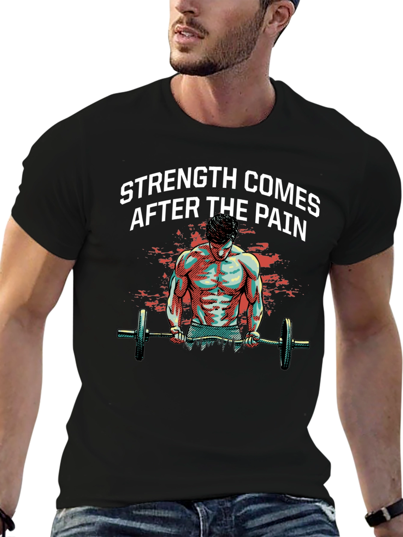 Strength After Pain Graphic T-Shirt - Bodybuilding Gym Wear