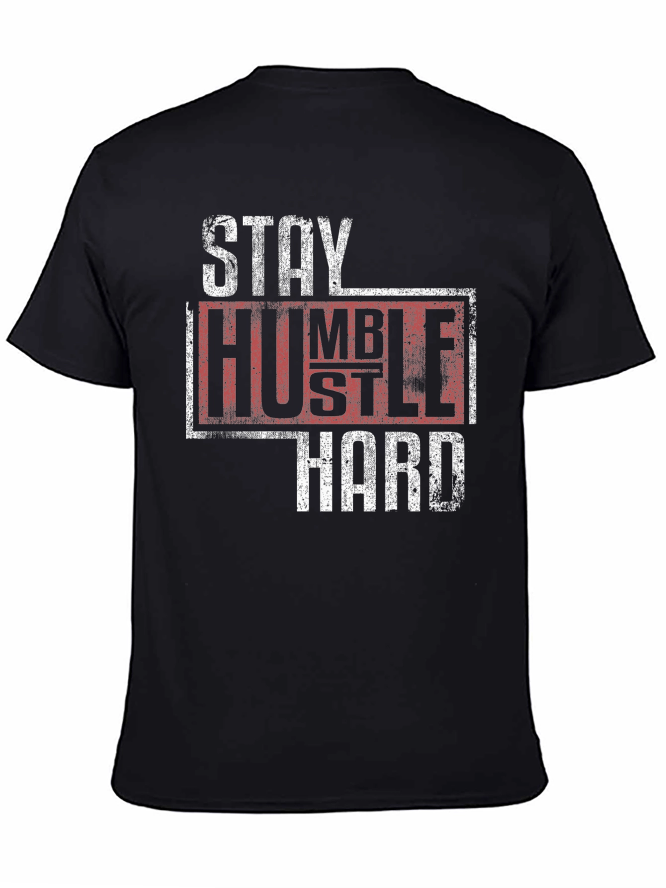 Stay Humble Hustle Hard Graphic Tee - Black