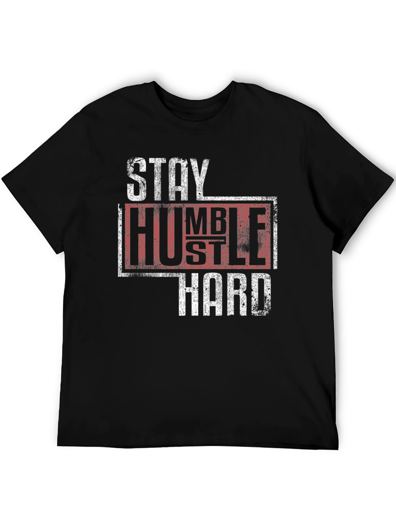 Stay Humble Hustle Hard Graphic Tee - Black