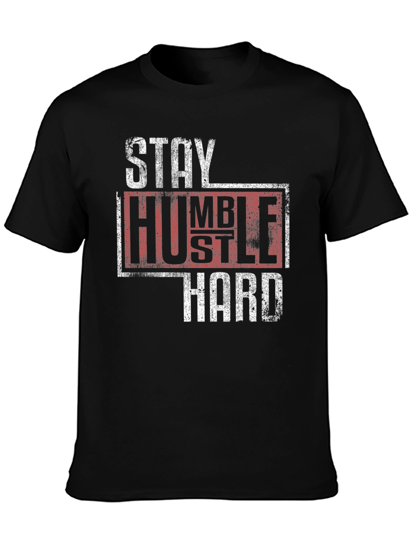 Stay Humble Hustle Hard Graphic Tee - Black