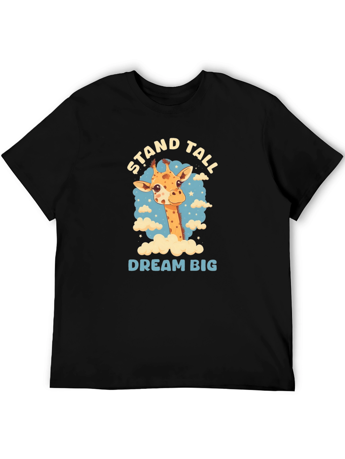 Stand Tall Giraffe Graphic Black T-Shirt