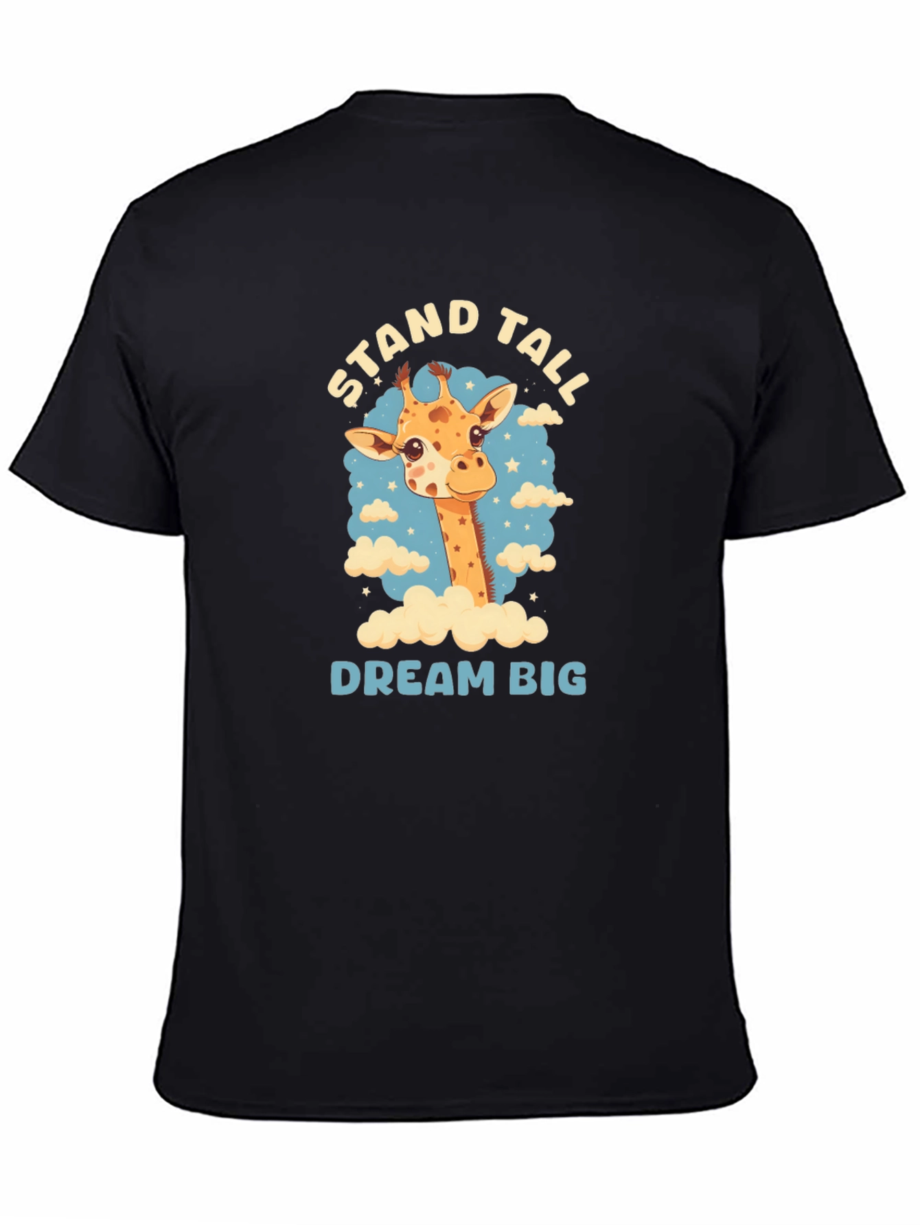 Stand Tall Giraffe Graphic Black T-Shirt