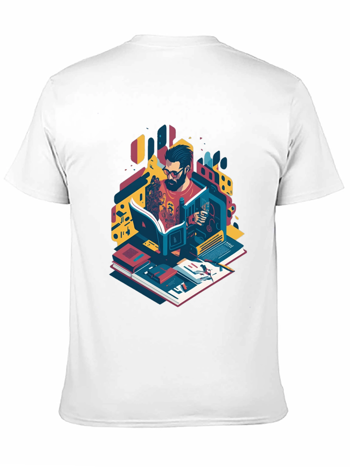 Bookworm Graphic Tee - Artistic Readers Shirt
