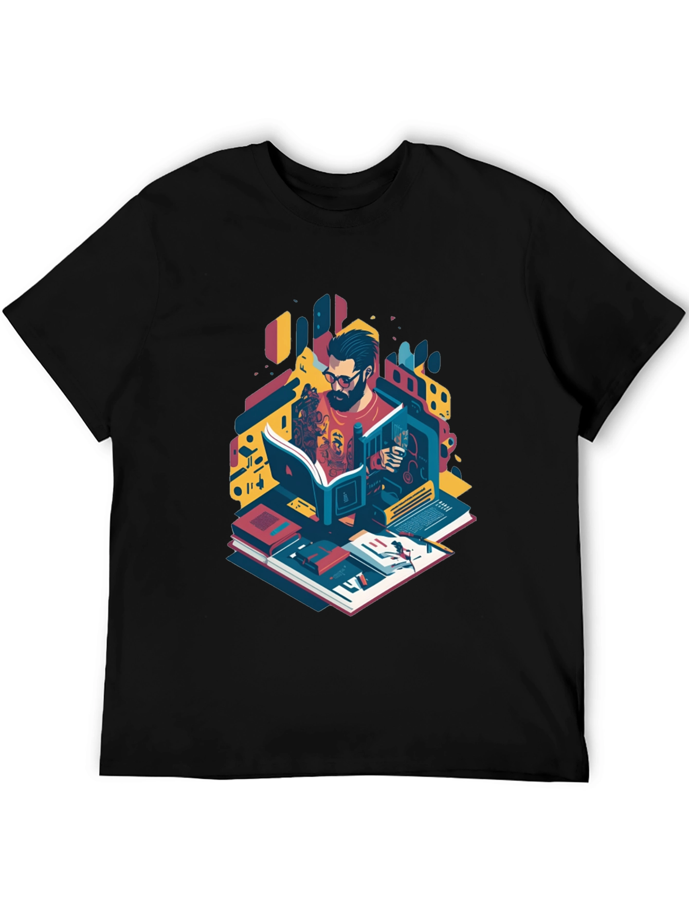 Bookworm Graphic Tee - Artistic Readers Shirt