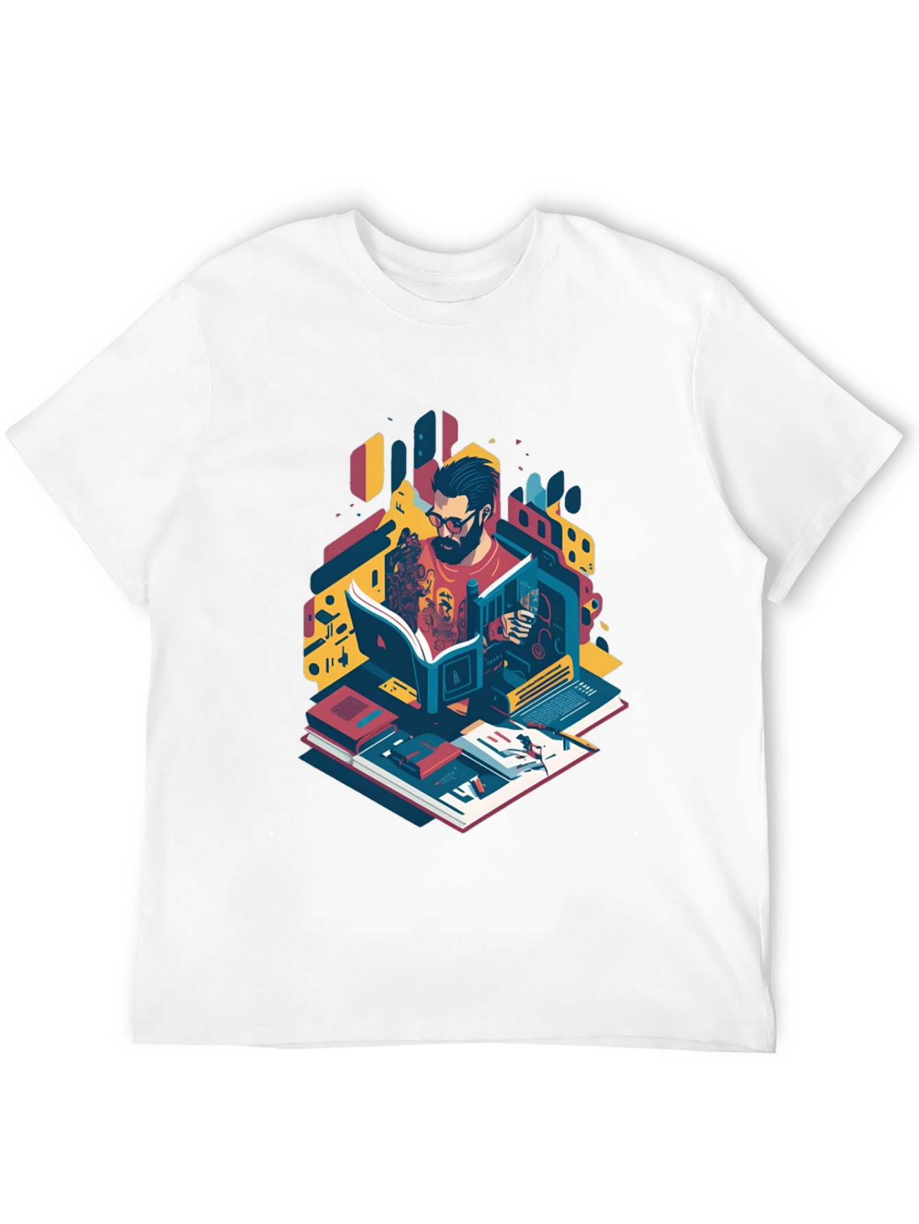 Bookworm Graphic Tee - Artistic Readers Shirt