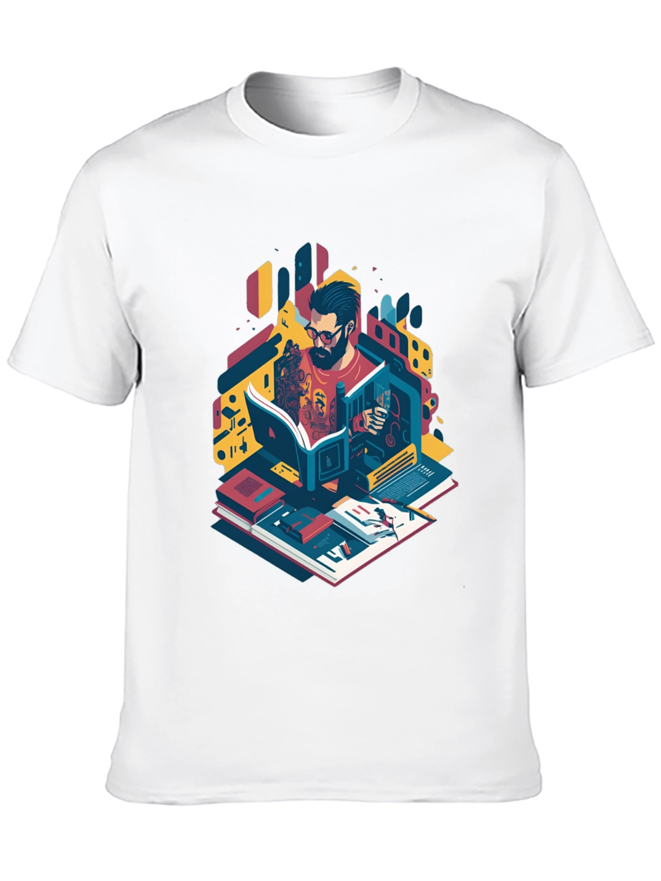 Bookworm Graphic Tee - Artistic Readers Shirt