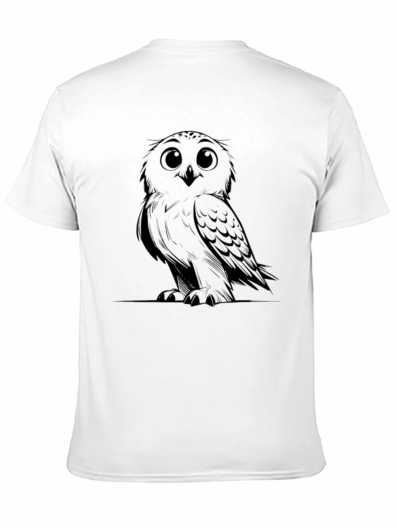 Owl Graphic Print Mens Black T-Shirt