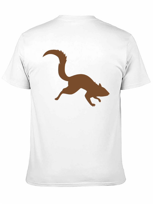 Brown Squirrel Graphic Black T-Shirt