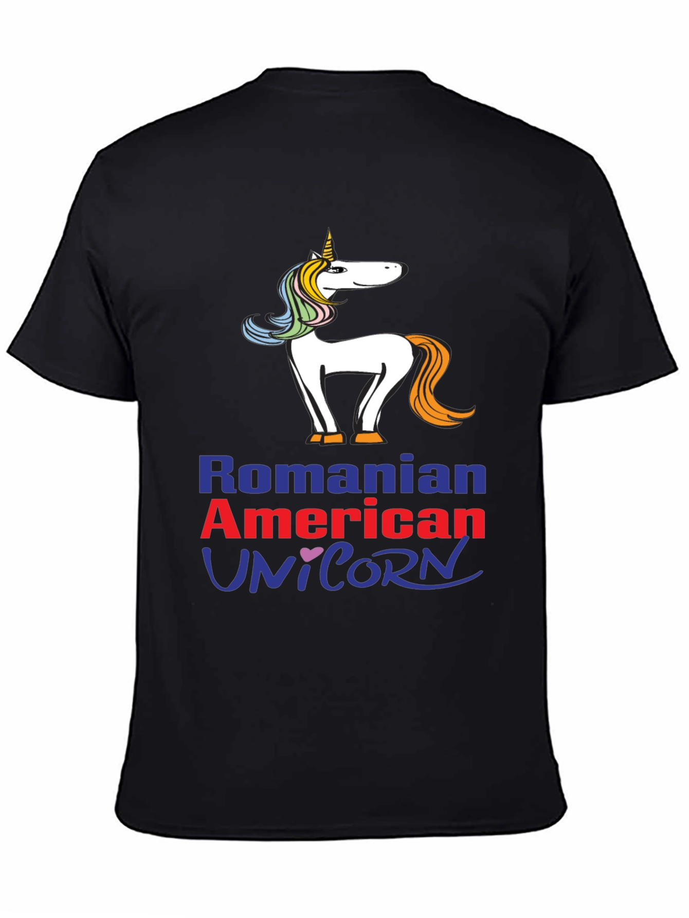 Romanian American Unicorn Graphic T-Shirt