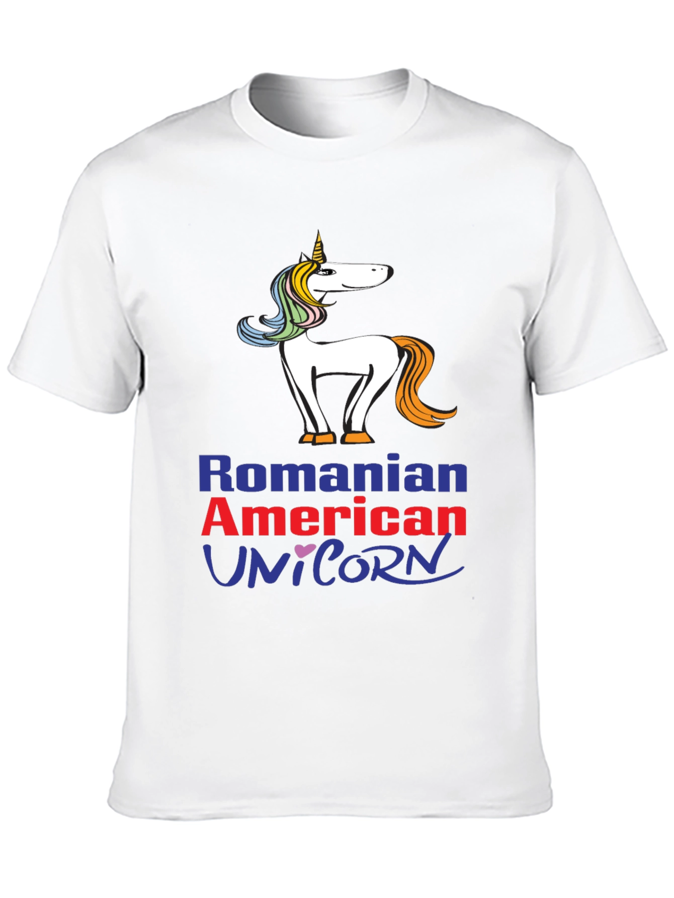 Romanian American Unicorn Graphic T-Shirt