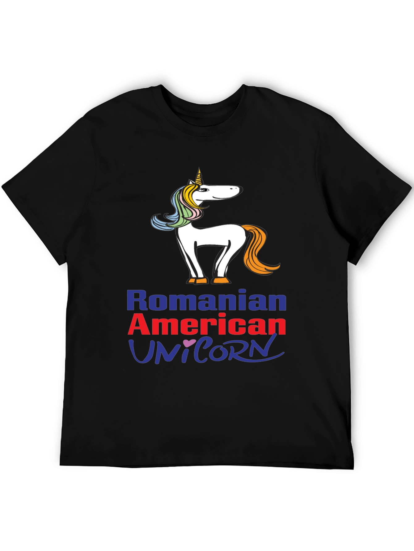 Romanian American Unicorn Graphic T-Shirt