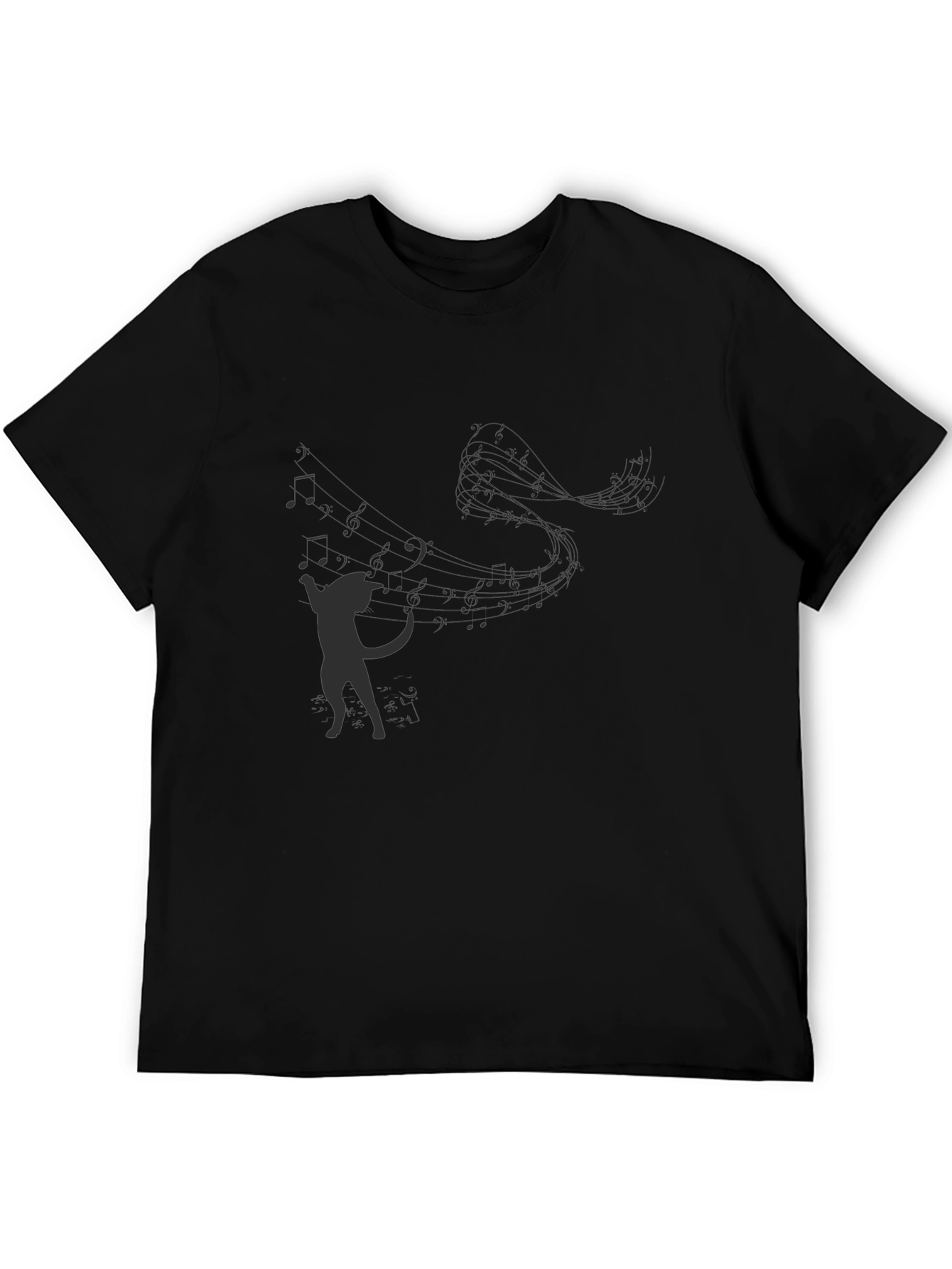 Musical Cat T-Shirt - Black Graphic Tee