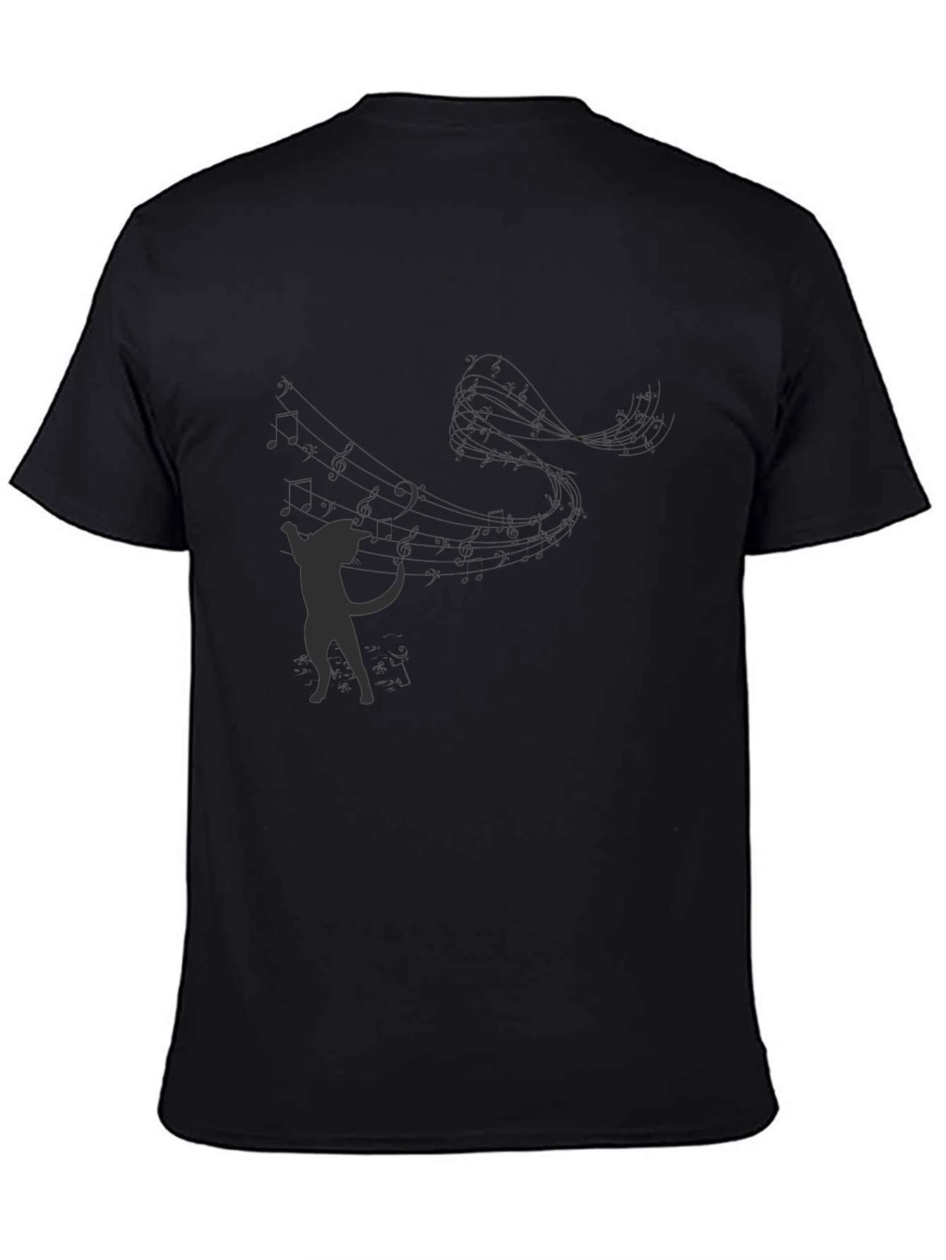 Musical Cat T-Shirt - Black Graphic Tee