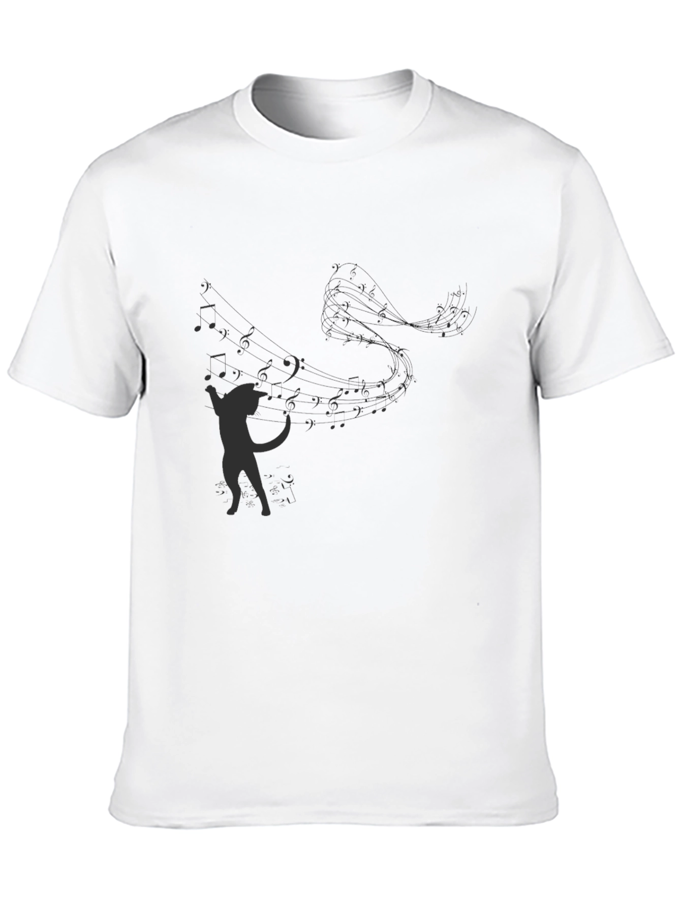 Musical Cat T-Shirt - Black Graphic Tee