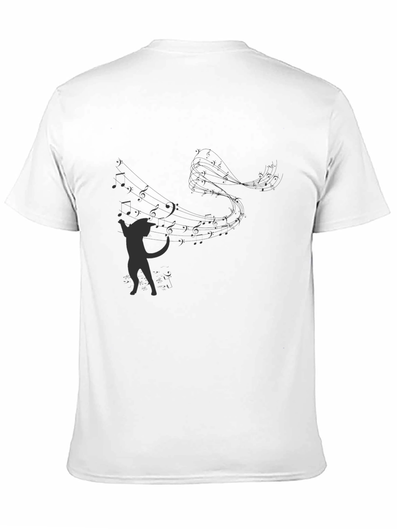 Musical Cat T-Shirt - Black Graphic Tee