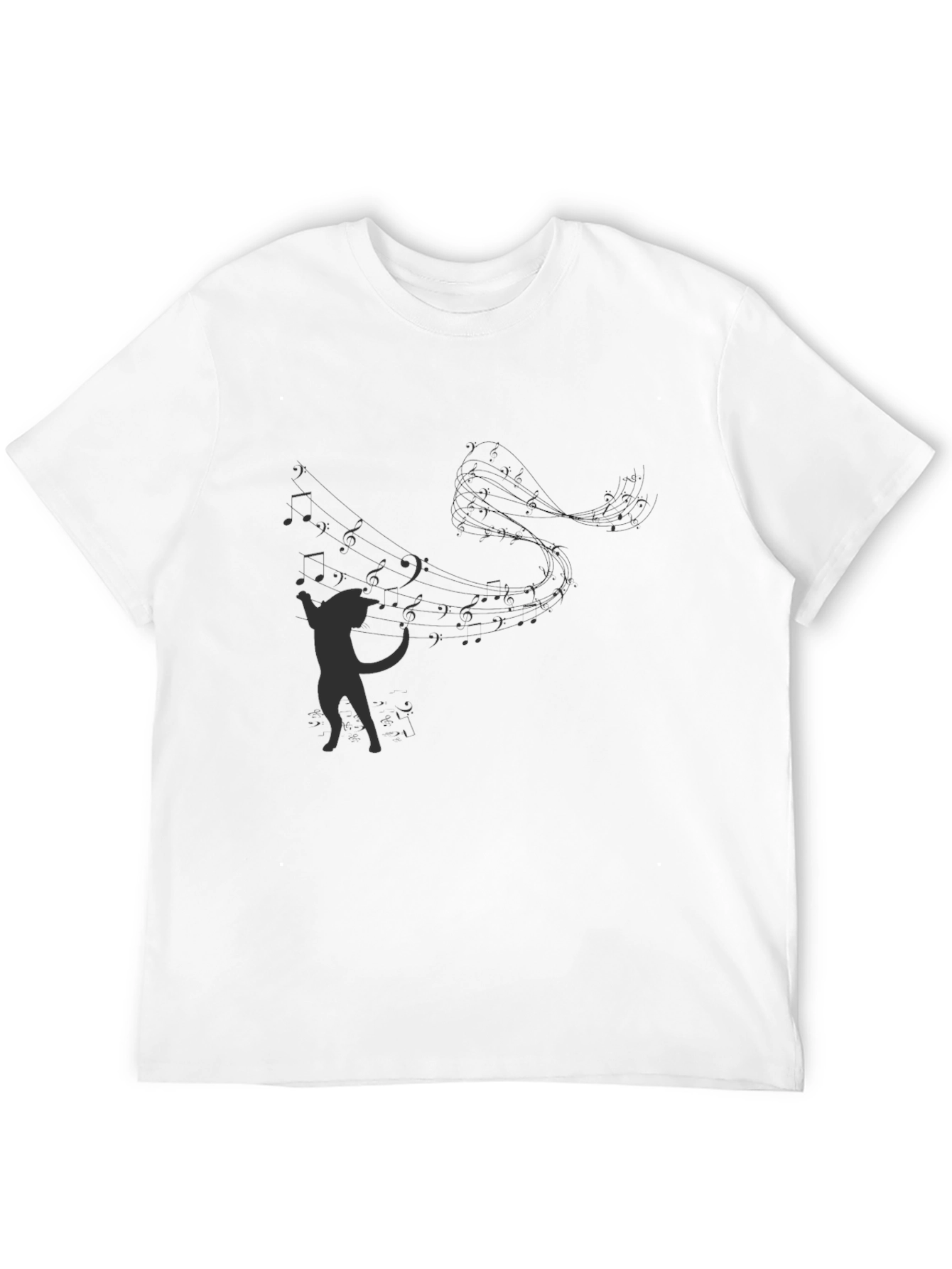 Musical Cat T-Shirt - Black Graphic Tee