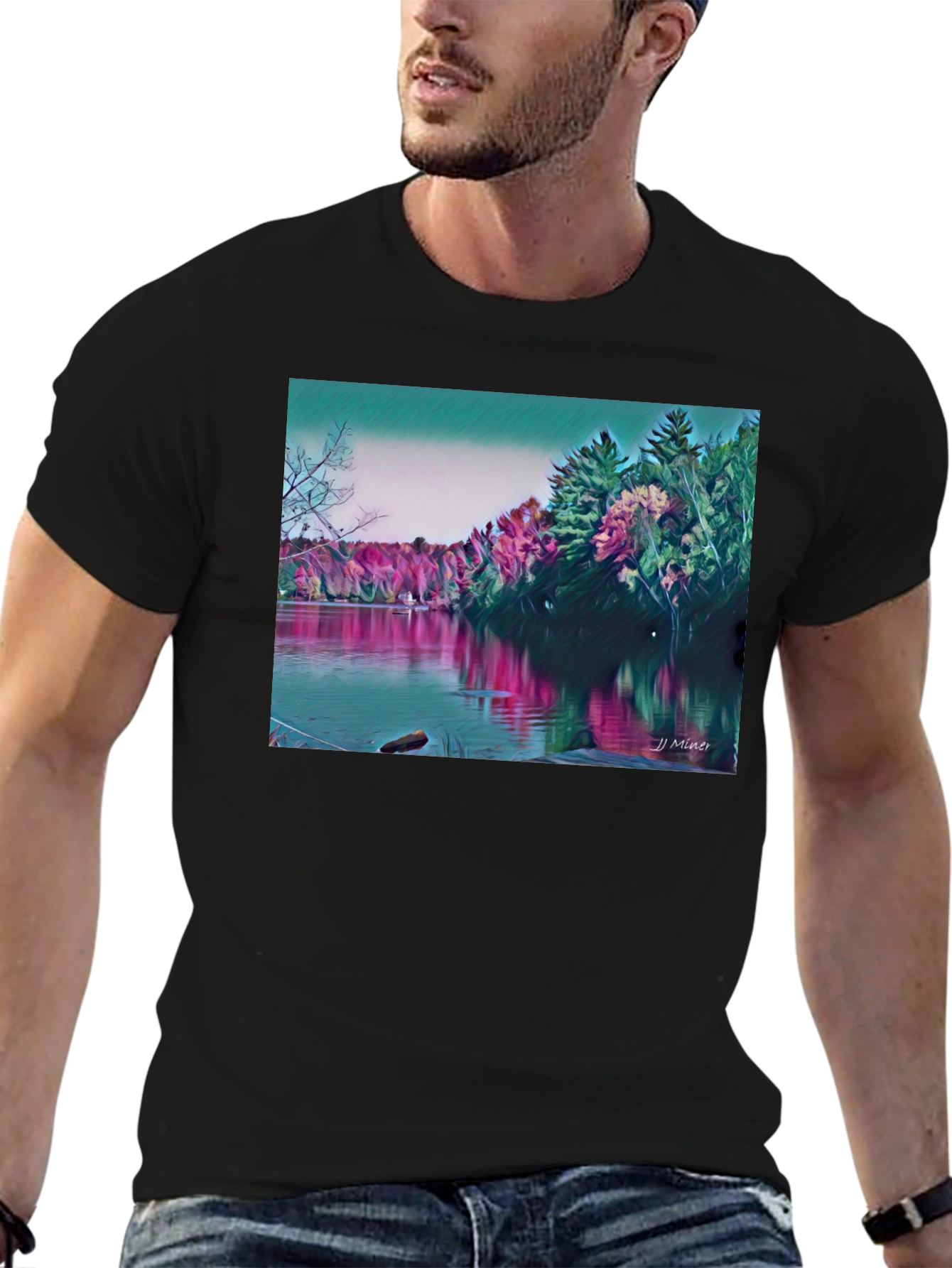 Scenic Lake Artwork T-Shirt