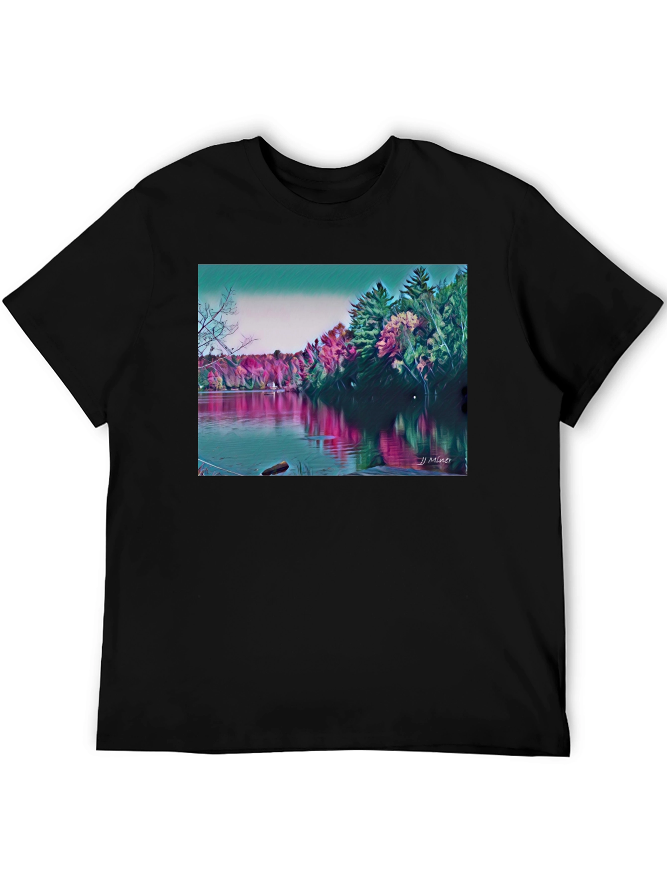 Scenic Lake Artwork T-Shirt