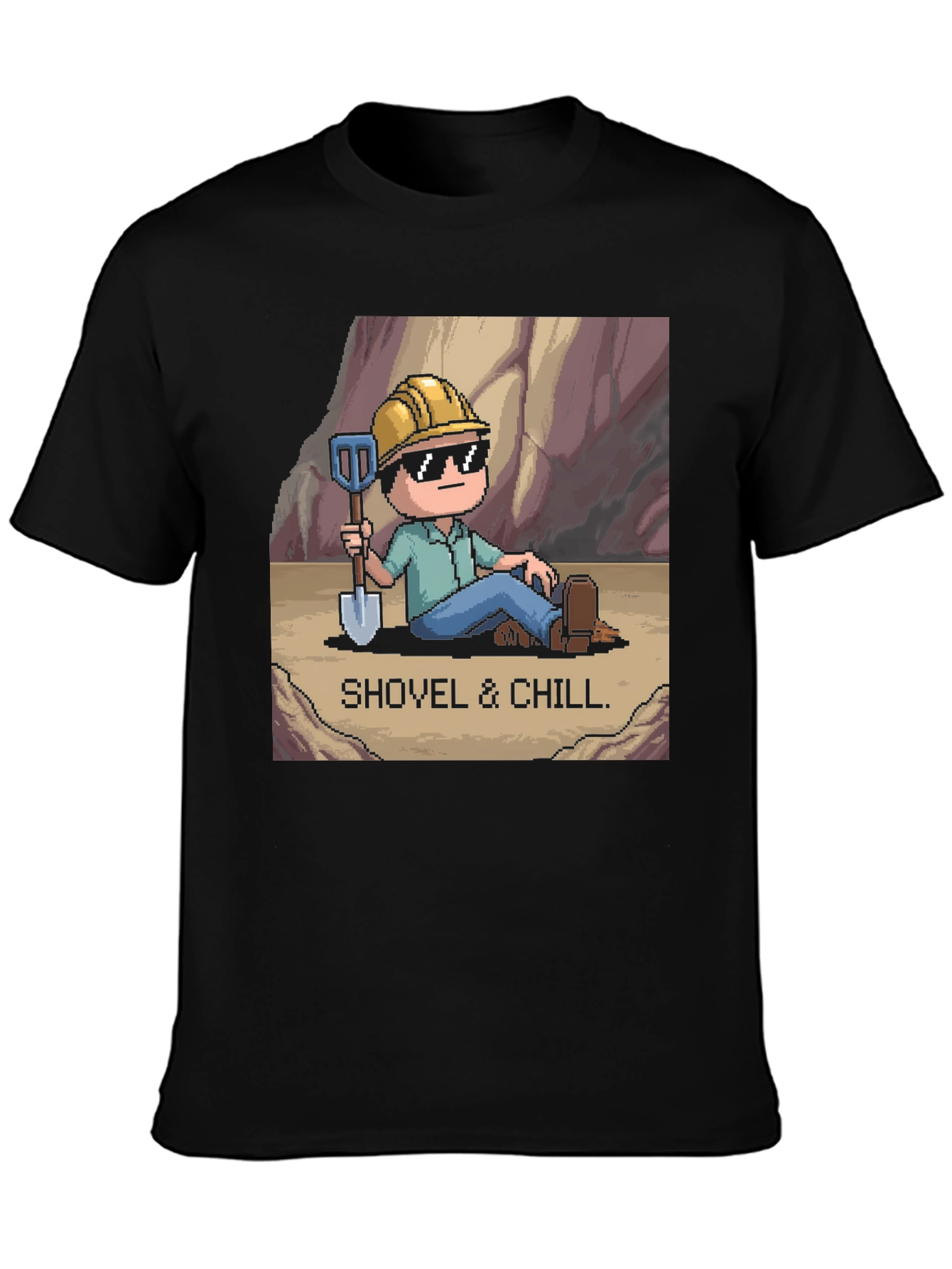 Shovel & Chill Pixel Art T-Shirt