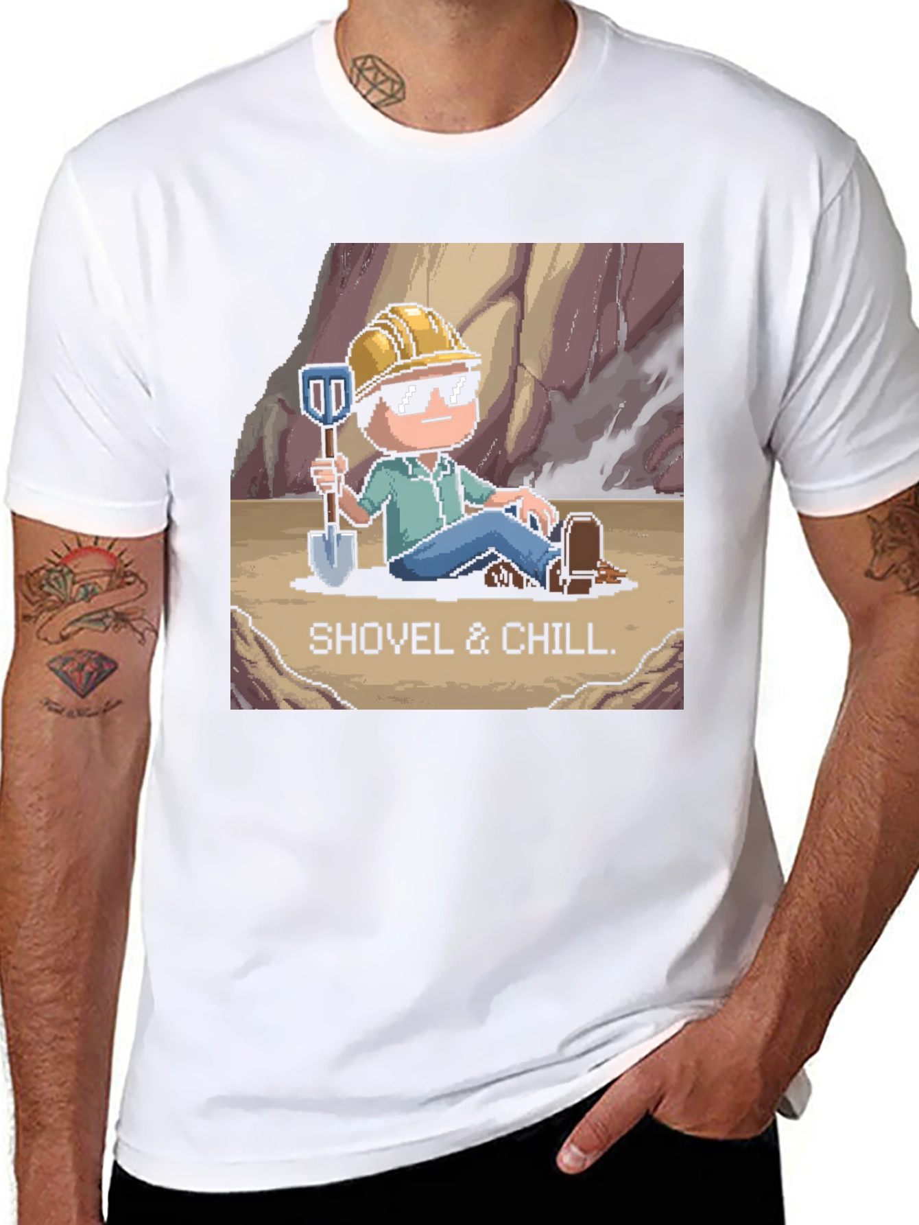Shovel & Chill Pixel Art T-Shirt