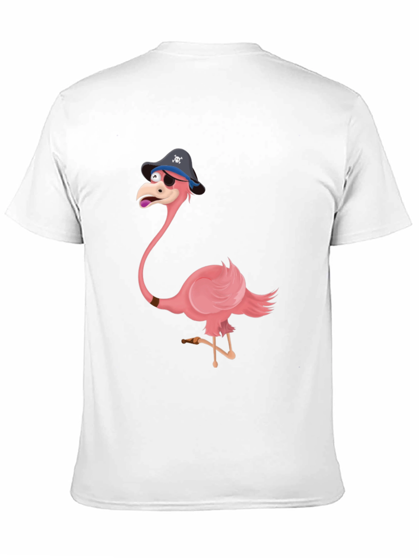 Funny Pirate Flamingo Graphic Tee - Unique Mens Shirt