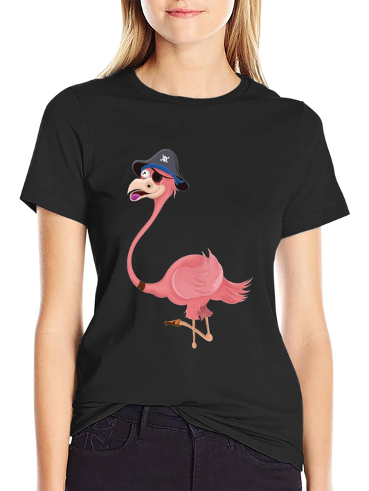 Funny Pirate Flamingo Graphic Tee - Unique Mens Shirt