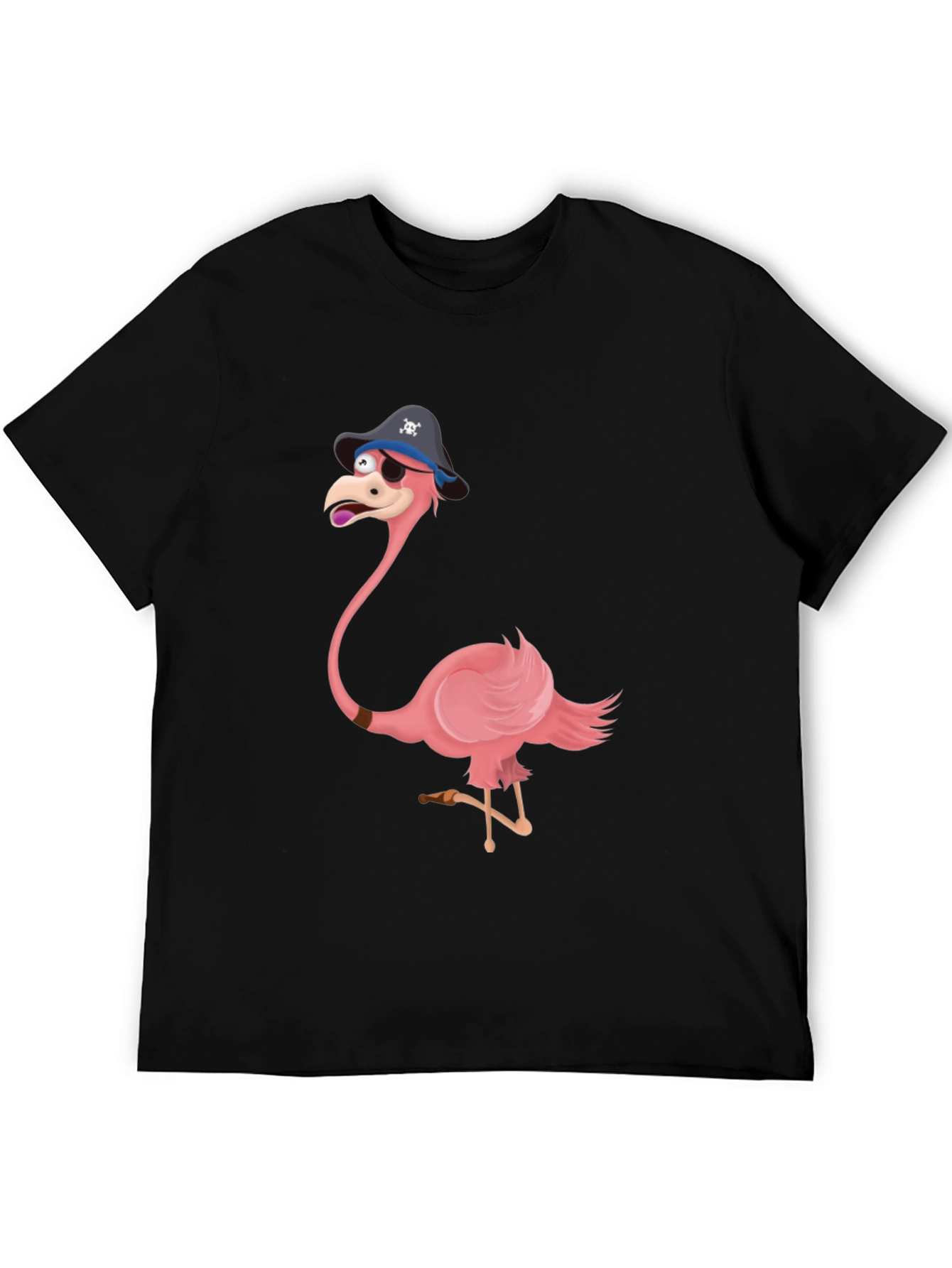 Funny Pirate Flamingo Graphic Tee - Unique Mens Shirt