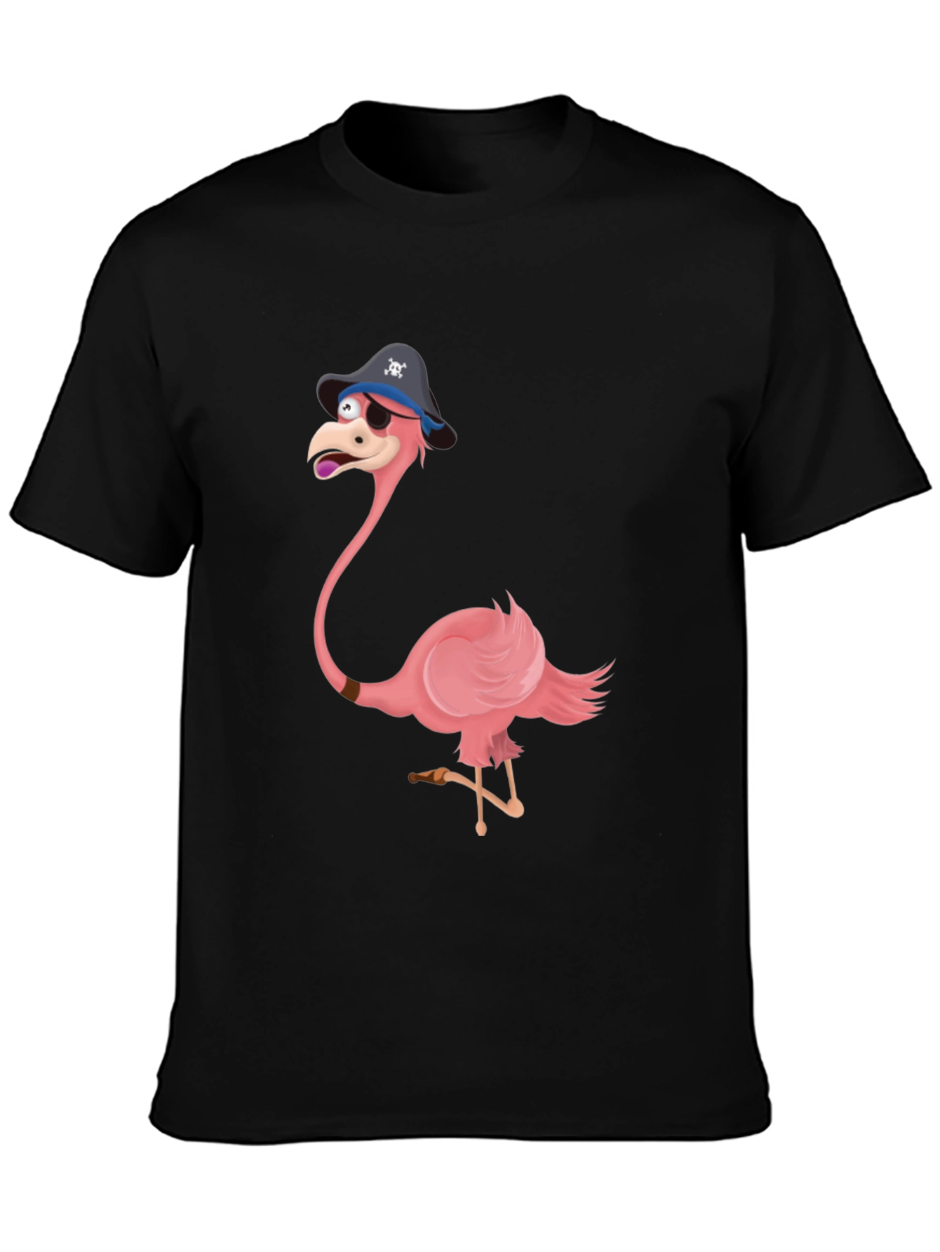 Funny Pirate Flamingo Graphic Tee - Unique Mens Shirt
