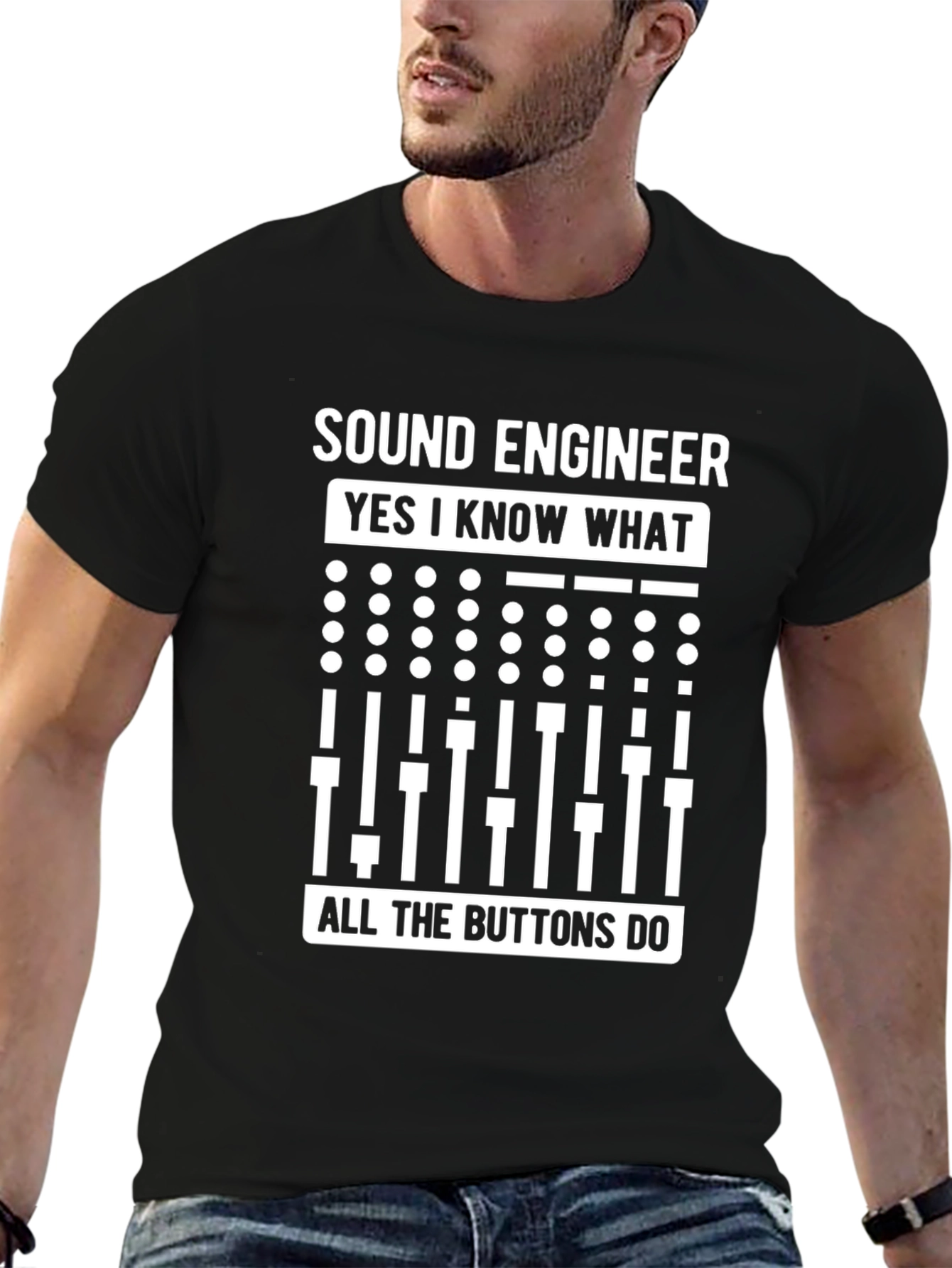 Sound Engineer Buttons T-Shirt - Music Producer Tee