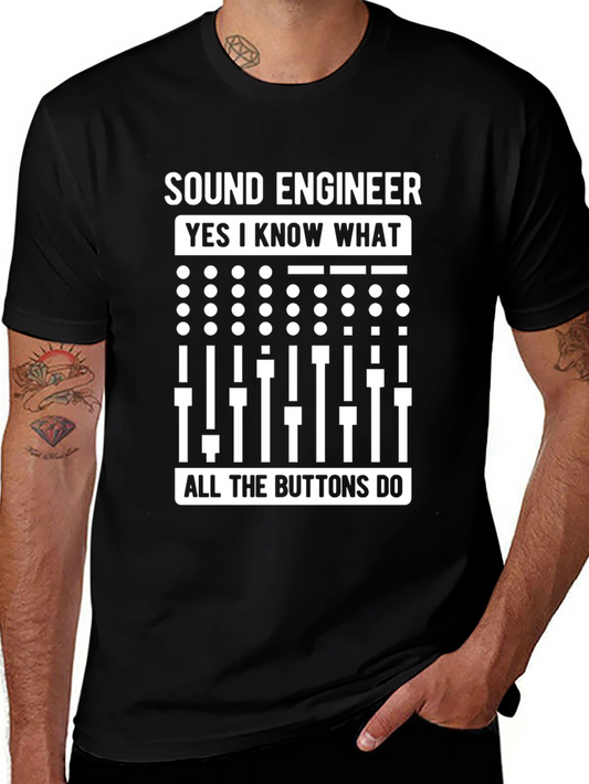 Sound Engineer Buttons T-Shirt - Music Producer Tee