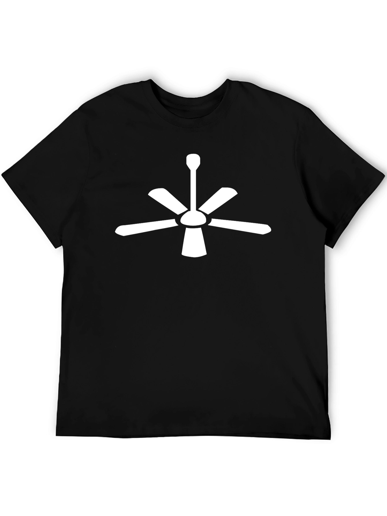 Ceiling Fan Graphic Tee - Black Cotton Blend T-Shirt