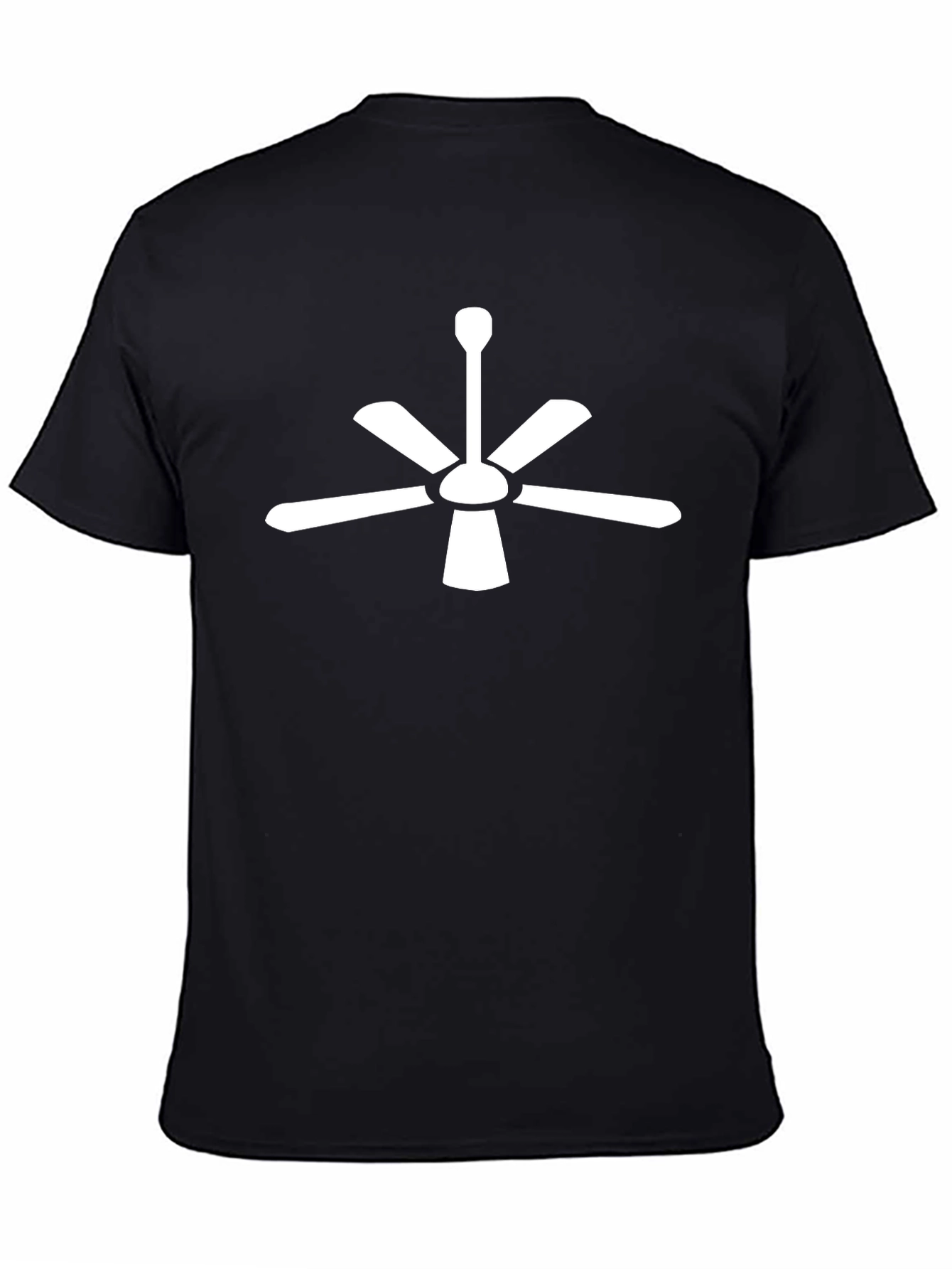 Ceiling Fan Graphic Tee - Black Cotton Blend T-Shirt